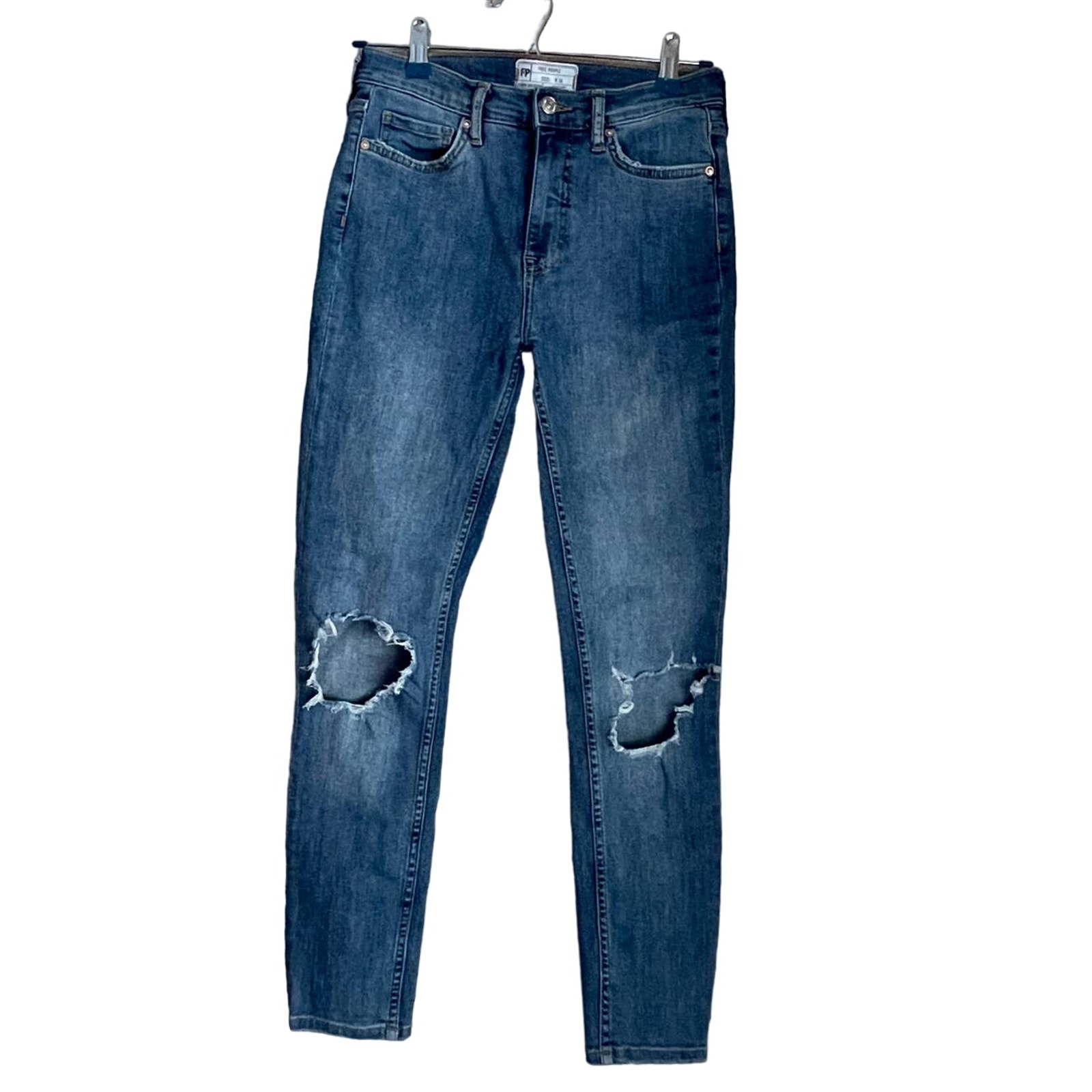 Free People Lightly Distressed Destroyed Knees Women's Skinny Jeans 28